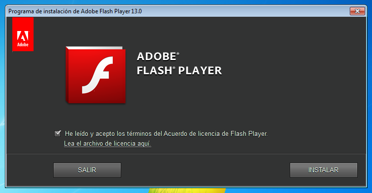 descargar adobe flash player 64 bits