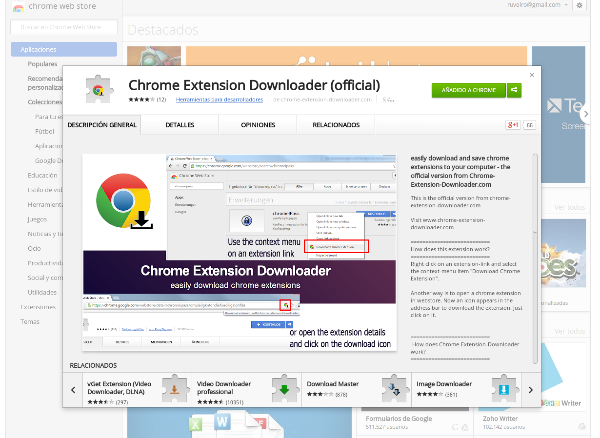 Chrome Extension downloader