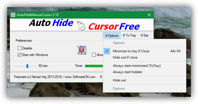 AutoHideMouseCursor 5.51 for windows instal free
