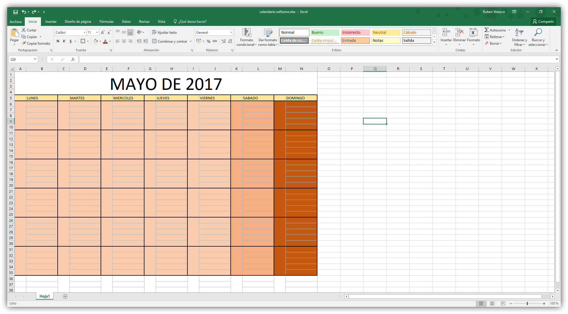 Calendarios En Excel Calendario Gratis Riset