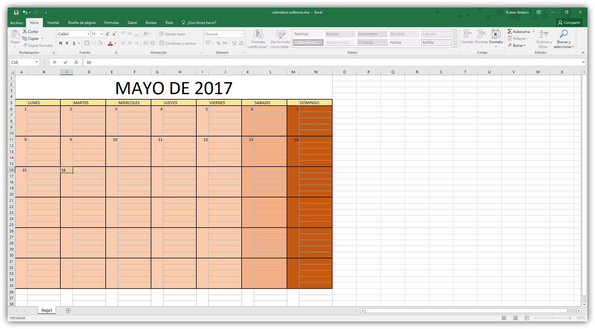Cómo hacer un calendario 2018 en Excel SoftZone