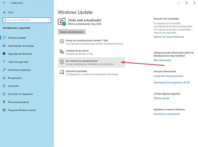 Windows Update Ver Todas Las Actualizaciones Instaladas En Windows 10 7674