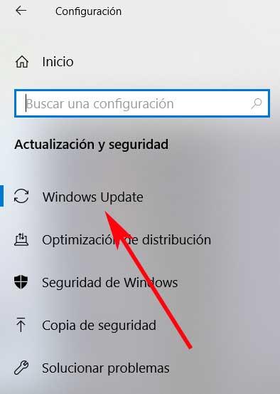 Windows update opciones