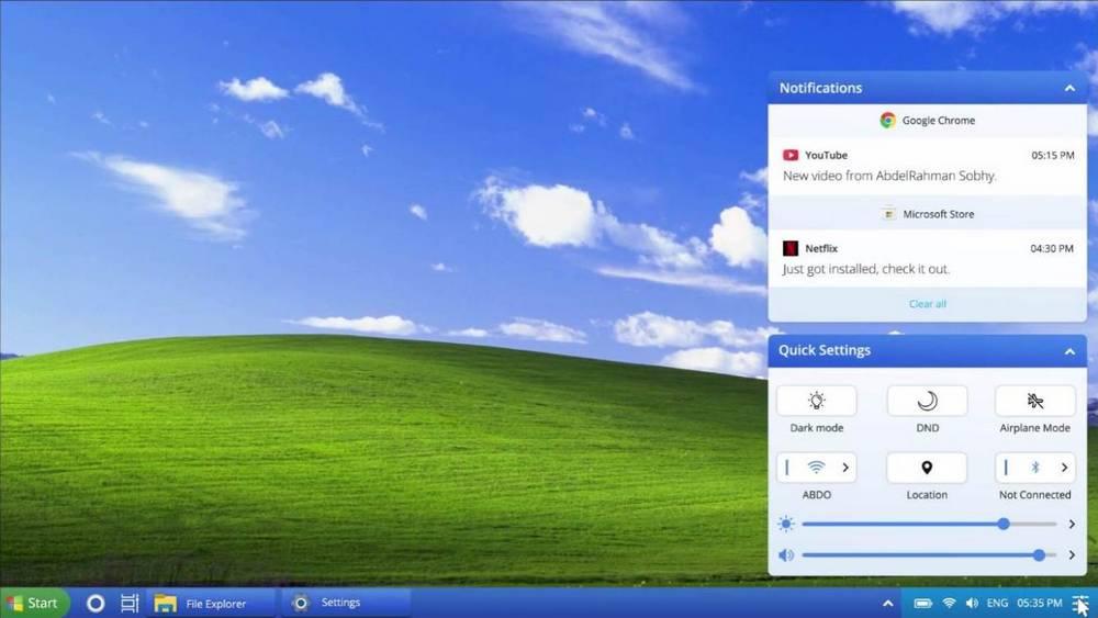 Windows XP 2021 Edition - Centro de Acción