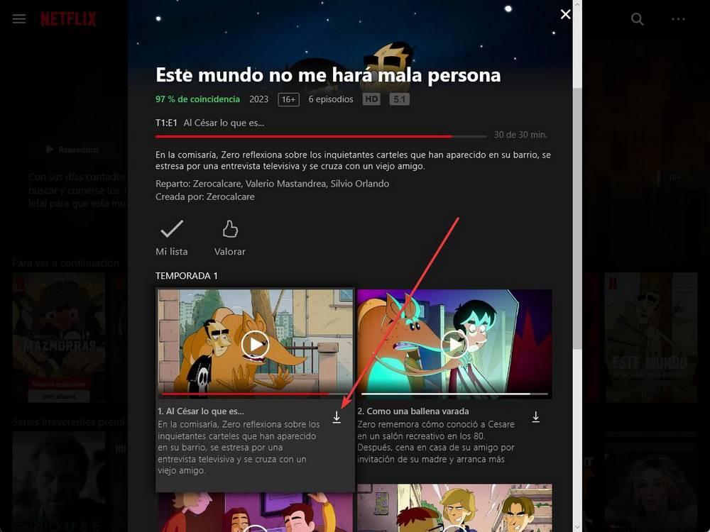 Netflix Windows Descargar episodio