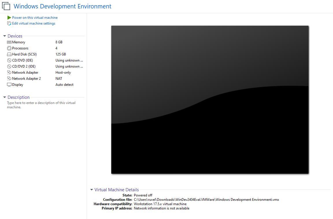 Windows Development Environment en VMware