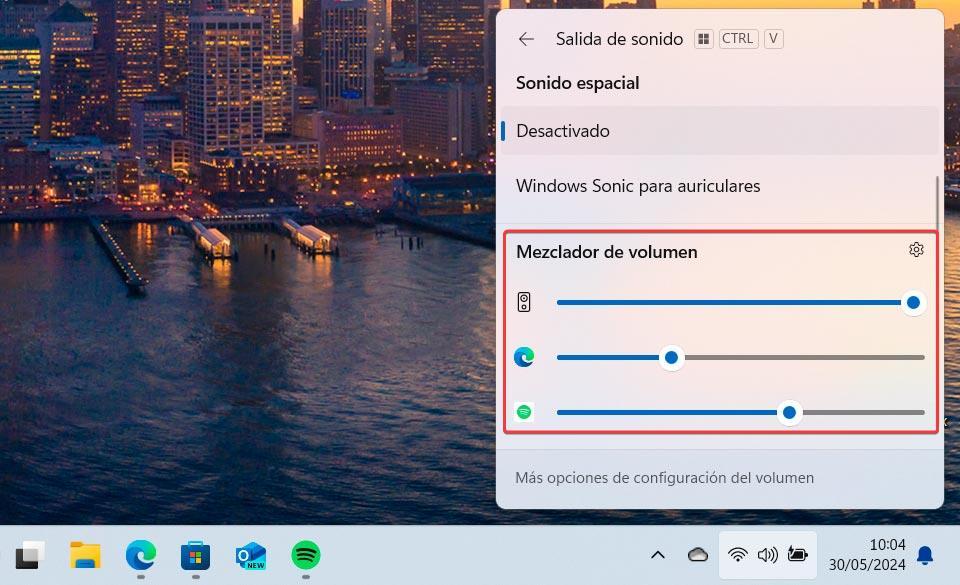 Ajustar volumen de aplicaciones en Windows