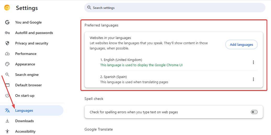 Cambiar idioma Chrome