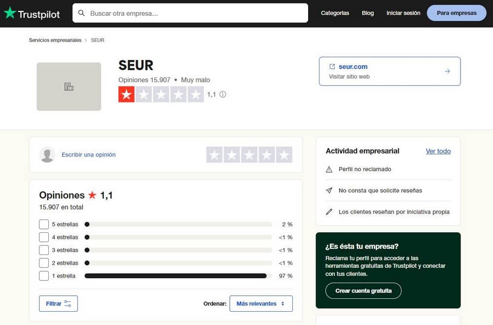 SEUR TrustPilot 2