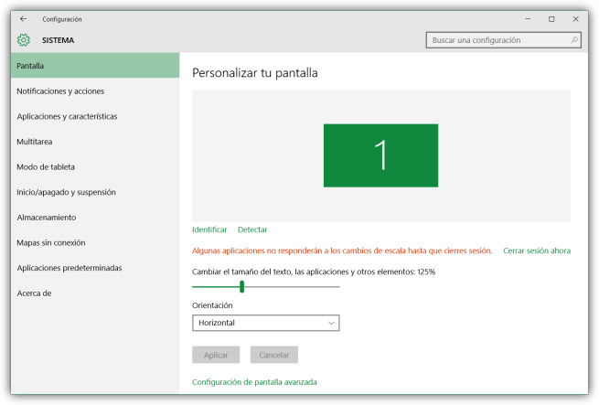 Configurar el tamaño de la fuente de Windows 10