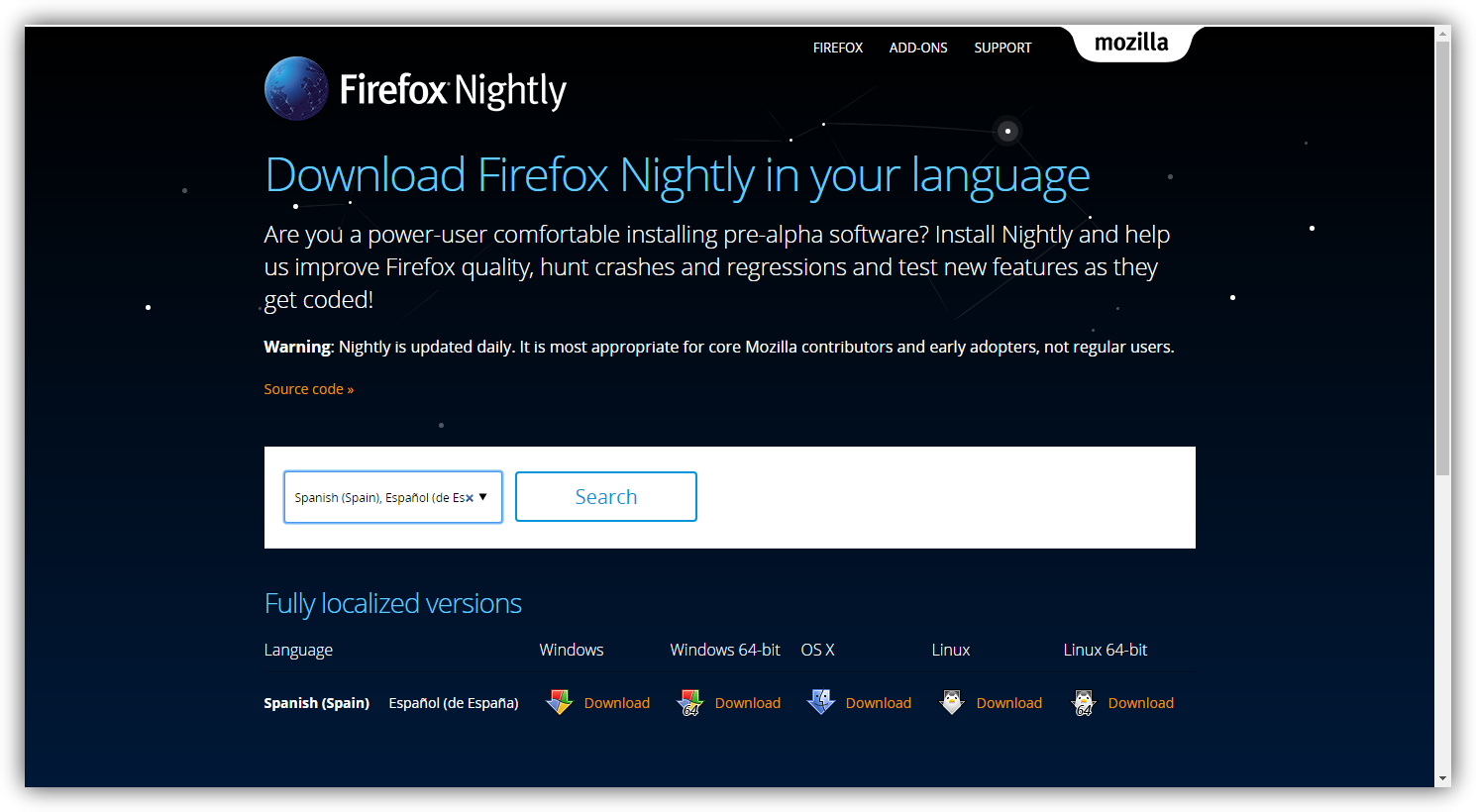 Las versiones Nightly de Firefox ya se pueden descargar en español SoftZone