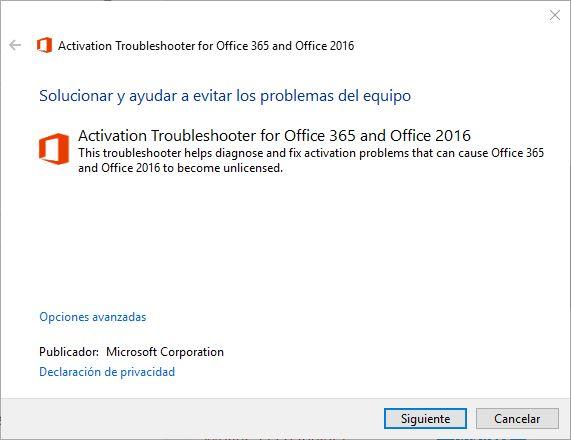 Cómo solucionar los problemas al activar Office 2016, 2019 o 365